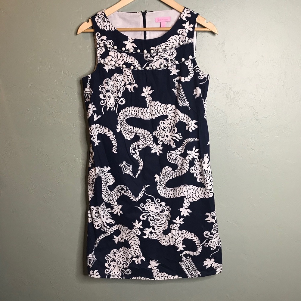 Lilly Pulitzer Shift Dress Dragon Print